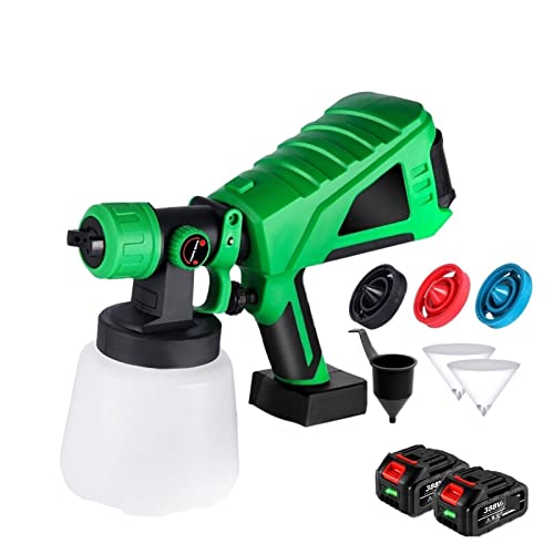 Hochdruckspritzpistole, 1000 Ml Kabellose Elektrische Farbspritzpistole Mit 3 Düsen Flow Portable Home Geeignet For 18-V-Batterien(Without Battery)