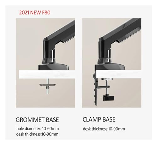 Bras de moniteur F80 blanc pour optimiser le debattement du bureau