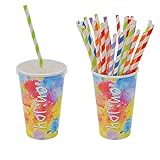pajitas biodegradables hosteleria Nuestros vasos desechables de fiesta de 350ml con pajita y tapa son la alternativa ecológica perfecta a los vasos de plástico.