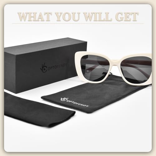 OPTOFENDY Oversized Cat Eye Sunglasses for Women, Trendy Square Sun Glasses Shades UV Protection, OP2238 6
