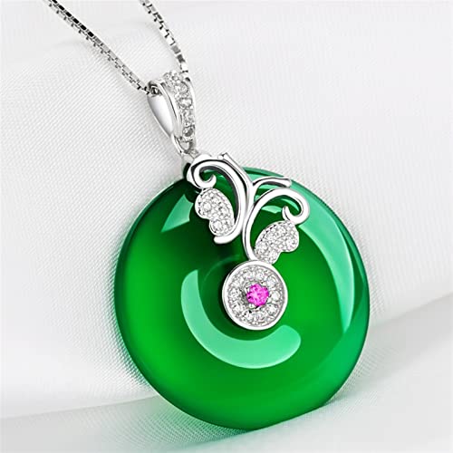 Pendentif en Jade Vert Authentique et Argent 925 de Haute Qualité