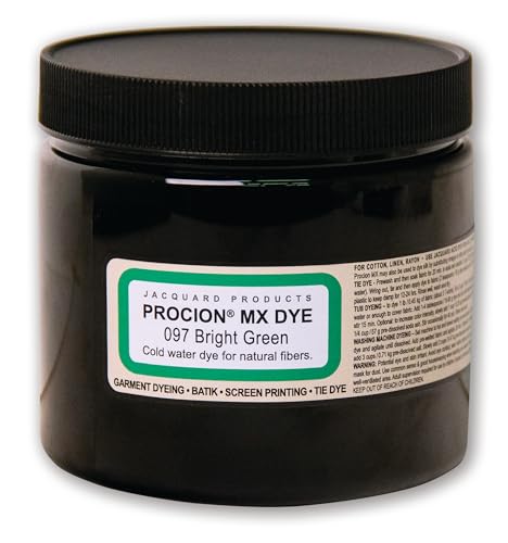 Jacquard Procion Mx Dye - Undisputed King of Tie Dye Powder - Bright Green - 8oz Net Wt - Cold Water Fiber Reactive Dye Made in USA