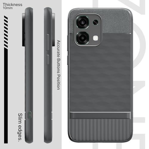 Image of Pikkme Back Cover for Oppo F31 5G / Oppo F33 5G Camera Protection 3D Hexa Cube Design Silicone Protective Bumper Case (Grey)