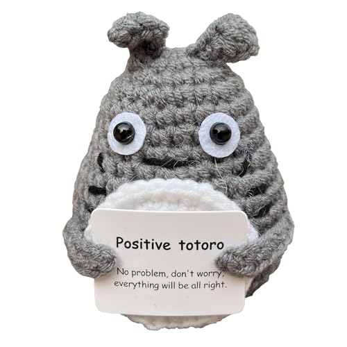 PLWalker Emotional Support Totoro Animals Gifts for Men Women, Positive Crochet Crocheted Totoro Plush Plushies Home Decor