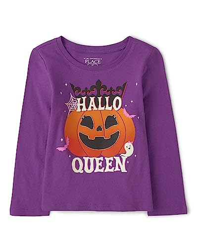 Image of The Children's Place Unisex-Baby and Toddler Halloween Long Sleeve Graphic T-Shirt Halloween Queen 12-18 Months