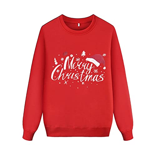 Famzuneu weihnachtspullover kleiner hund, Weihnachtspulli Familie Set Lustig Damen Herren Kinder Weihnachtspullover Partner Rundhals Winterpullover Pärchen Sweatshirt Rudolph Sweater