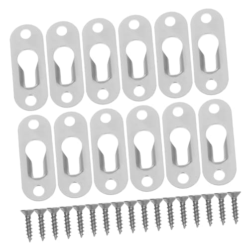 Image of 20pcs Metal Keyhole Hanging Brackets for Mirrors and Picture Frames Heavy Duty Wall Mount Hardware Screws for Home Decoration and Secure Display