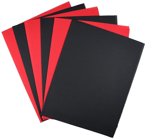 Image of KCS 4 /6 pc of 12 inch x 18 inch(30cmx45cm) 18CT Counted Cotton Aida Cloth Cross Stitch Fabric (6 pc, Red+Black)