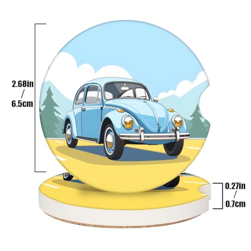 Portavasos para carro 2 piezas cerámica absorbente miniatura 4