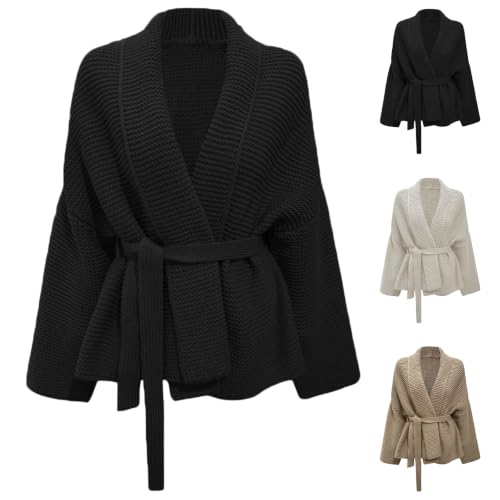 Cardigan Sweaters Women Wrap Sweater Long Sleeve Belted Wrap Knit Cardigans