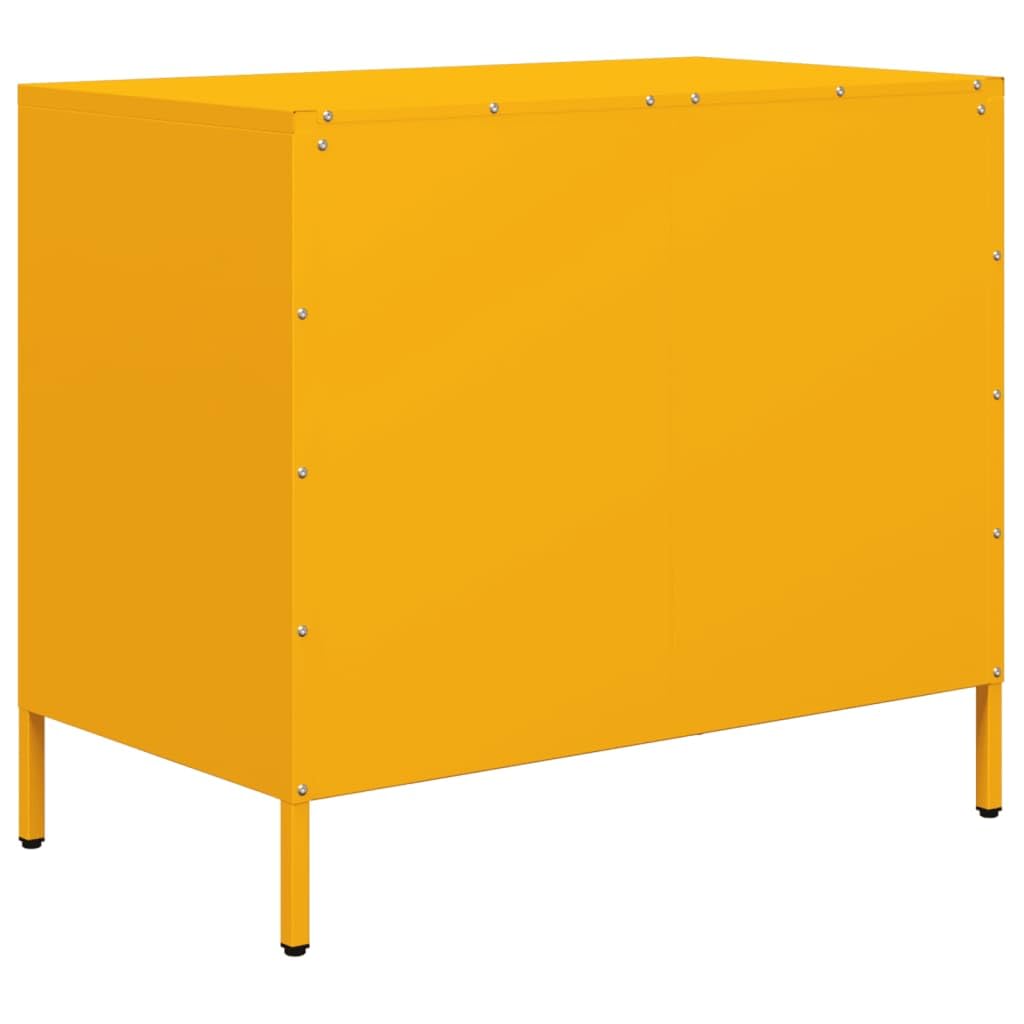Générique Buffet Jaune Moutarde 68x39x58,5 cm Acier laminé à Froid Meubles Armoires & Meubles de Rangement Buffets & bahuts (Poids 19.03KG)