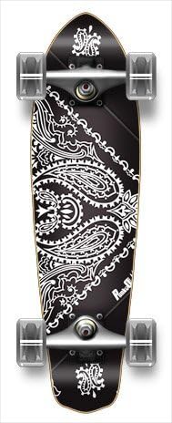 Micro Cruiser Checker & Bandana Complete Graphic Longboard - 25" X 6.5"