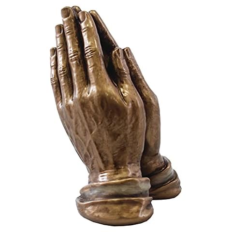 CBC Distributors Praying Hands Statue / Figurine Ornament - 7.5cm Resin / Bronze Finish Cover