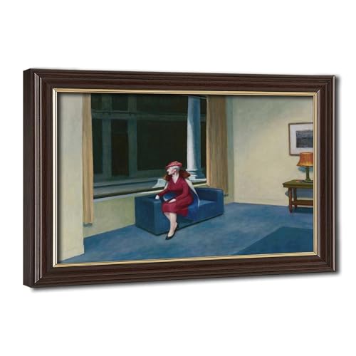 Impression sur toile Edward Hopper grand format avec cadre en bois