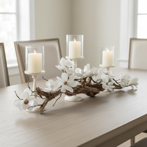 Farmhouse Table Decor Centerpiece Includes 3 pc Candleholder Set -