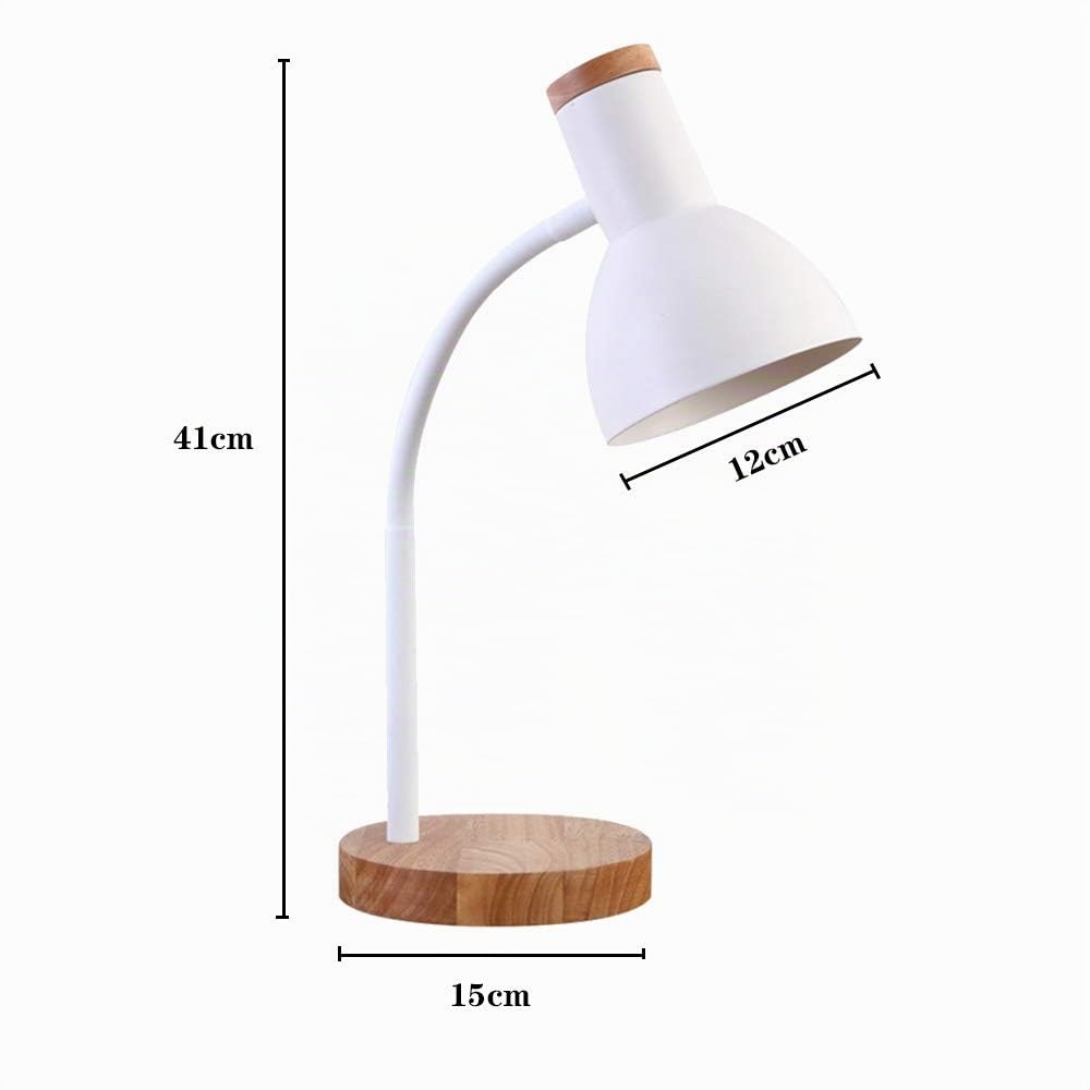Mengjay Einfache Nordische Moderne Tischlampe, Schreibtischlampe mit E27 Lampenfassung, Tischleuchte Verstellbare, Augenschutzlampe, Schülerleselampe, Arbeitslampe, Bürolampe, Nachttischlampe