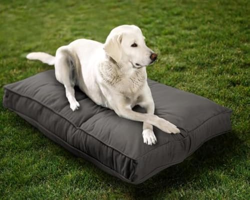Sunbrella - Cama para perro de doble cara para interiores y exteriores, funda lavable y a prueba de mordidas, alfombrilla para mascotas para multiusos, fácil cuidado y productos seguros para mascotas