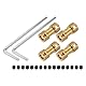 QUARKZMAN Wellenkupplung Verbinder mit Bohrung von 5mm-6mm Länge 20mm φ 9mm 4 Pcs Wellenkupplungen M3 Messingwellen Starre Kupplung für Auto Motorzubehör 3D-Drucker DIY-Roboter Kupferton