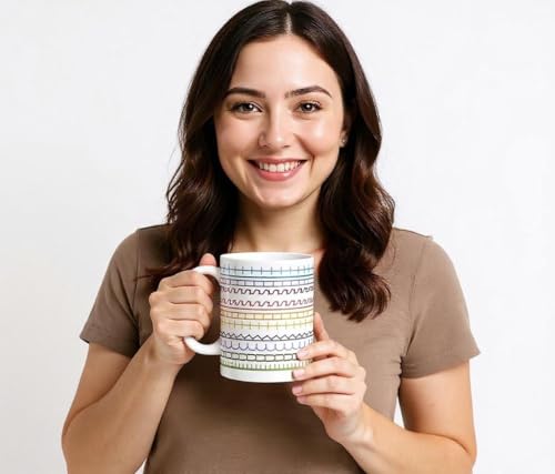 Taza de cerámica 11 oz con mensaje divertido multicolor miniatura 4
