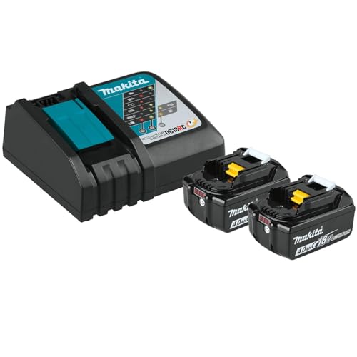 Makita BL1840BDC2X 18V LXT Lithium-Ion Battery and Rapid Optimum Charger Starter Pack (4.0Ah)