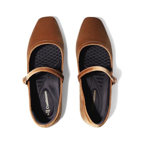Image of Cusolemore Mary Jane Flat Shoes with Arch Support and Hidden Wedge Heel, Women Ballet Flats, Mary Jane Flats, Comfortable Dress Shoes