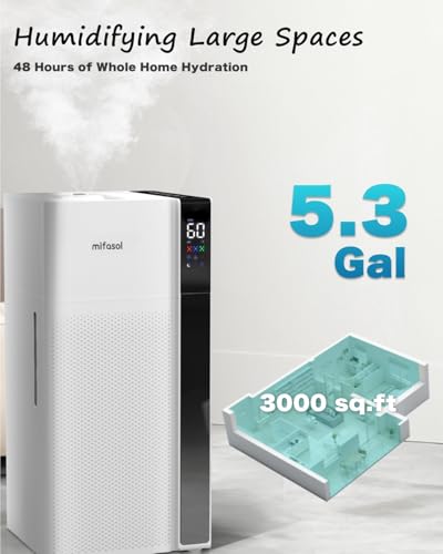 Mifasol LCD-MH-J18 Warm And Cool Mist Humidifier Large Room, 5.3Gal/20L Whole House Humidifiers For Home thumb #1