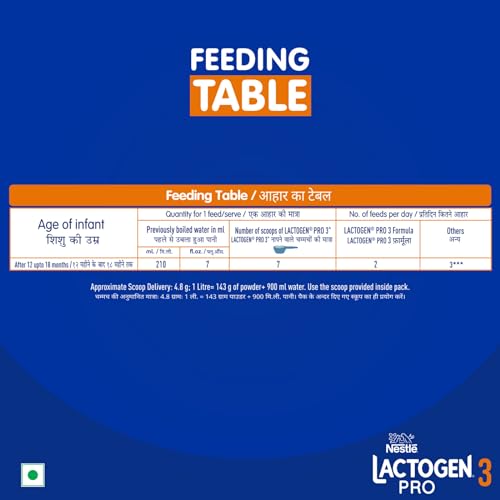 Lactogen Nestle Pro 3, Follow-Up Formula With Iron, Powder, Infant Whey Protein And Vitamins, After 12 Months Up To 18 Months, Bag-In-Box Pack, 800g (Pack of 2)
