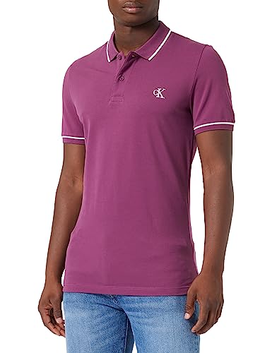 Calvin Klein Jeans Tipping Slim Polo, Hombre, Amaranth, S