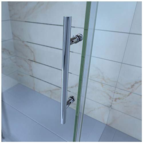 DreamLine Enigma-Z 34 1/2 in. D x 60 3/8 in. W x 76 in. H Fully Frameless Sliding Shower Enclosure in Polished Stainless Steel, SHEN-6234600-08