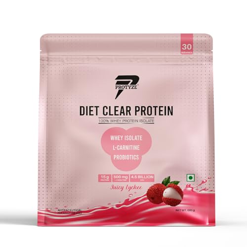 Protyze Diet Clear Whey Protein Isolate 660gm | 15g Protein Per Scoop ...