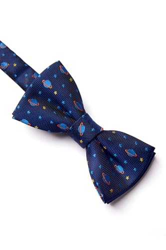 Image of HISDERN Bow Ties for Boys Pre Tied Toddler Bow Tie Adjustable Kids Bowties Clip On Fun Patterned Bowties for Wedding Party