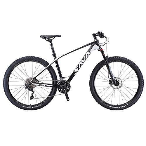 Sava Deck 700 27,5/29 " - Vélo VTT en fibre de carbone, 22 vitesses, dérailleur Shimano Deore XT 8000, fourche Manitou, nero e bianco, 29*19"
