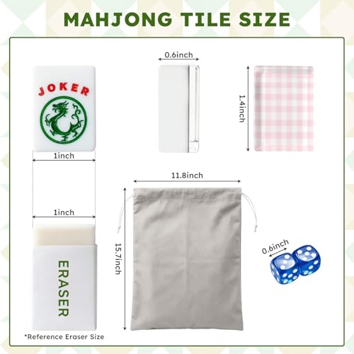Set de fichas American Mahjong 166 piezas con bolsa y accesorios miniatura 2