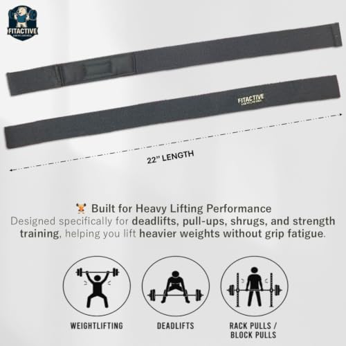 Generic FITACTIVE Weight Lifting Straps 22 Inch Black - Image 5