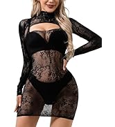 Buitifo Women Lingerie Dress Sexy Nightgown With Sleeves Swimsuits Cover Up