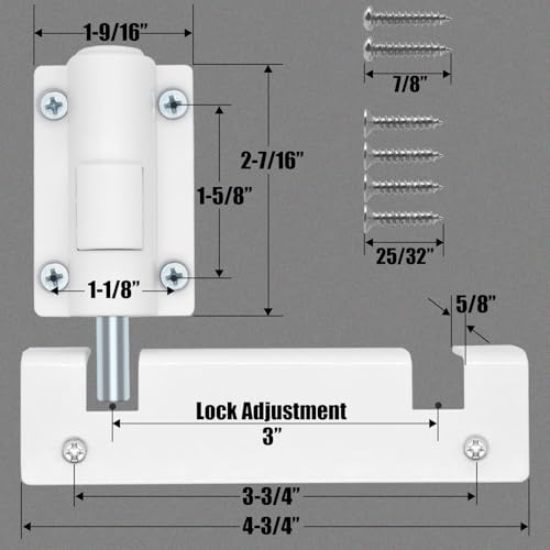 Tpard FOOTLOCK-W1 Patio Sliding Glass Door Security Lock/Bolt thumb #2