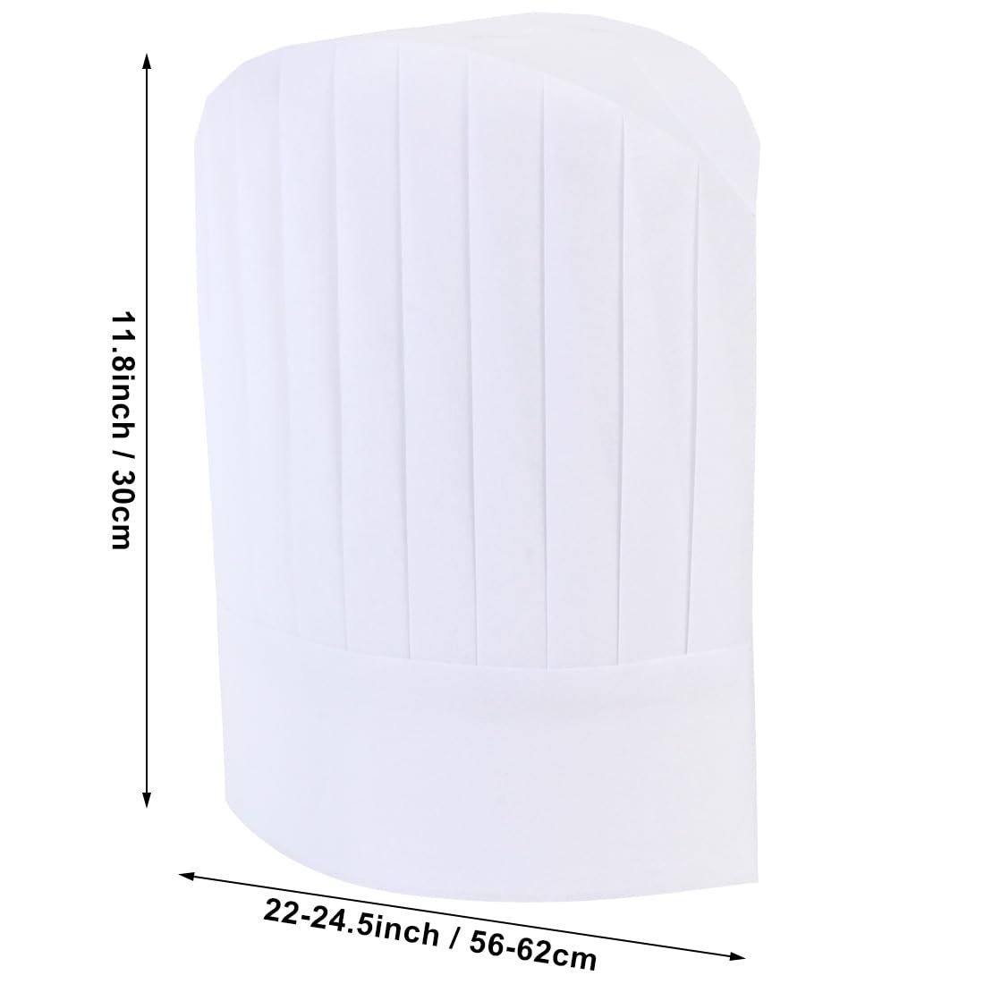 Yeios Paquete de 24 sombreros de chef altos, desechables, ajustables, sombreros de panadería para adultos, panadero, cocina, cocinero, gorra de chef de 11.8 pulgadas de alto, color blanco