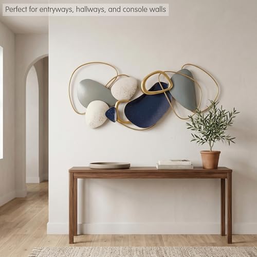 Axioglo 40" Large 3D Metal Wall Decor, Abstract Wall Art for Living Room - Image 4