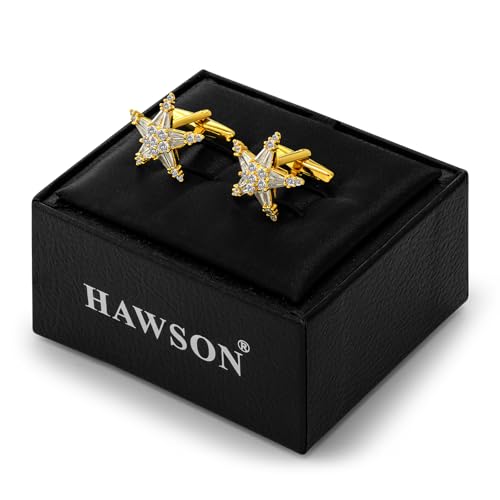 Mancuernillas para hombre con cristal y acabado dorado miniatura 6
