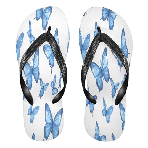 STAYTOP Blue Butterfly Flip Flops Sandals of Men's & Women's,Sandals Beach Slippers Shower Slides