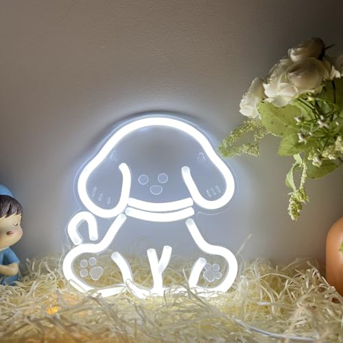 Image of Cute Dog Neon Sign, Teddy Neon Sign for Home Decor, Pet shop, Kids Room, Bedroom, Living Room, Bathroom, 8.63 x 8.07inches