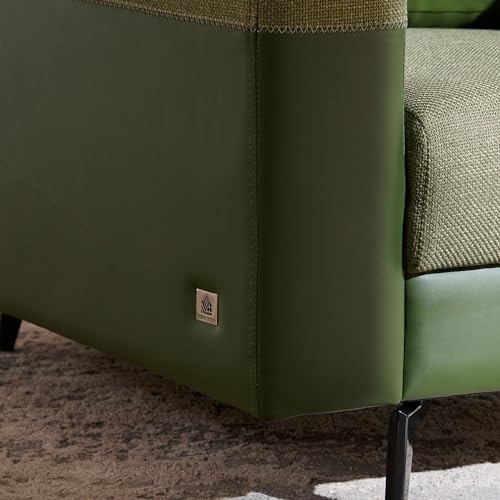 Image of Home Centre 1 Seater Andes Fabric Sofa| Fabric Sofa| (Green) |Two Year Warranty