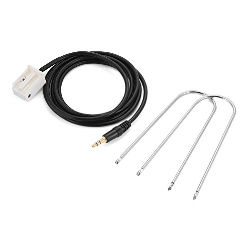 Kreema Voiture AUX Entree 3.5mm Male Jack AUX-in Audio Adaptateur Cable + Suppression Cle Outils pour Peugeot 307 308 408 407 507 Citroen C5 C2 RD4