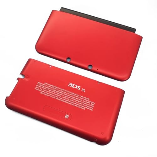 Image of Front and Back Shell Housing Case for Nintendo 3DS XL Console, Replacement A /E Faceplate Upper /Bottom Cover Plates for Old 3DSXL, Red