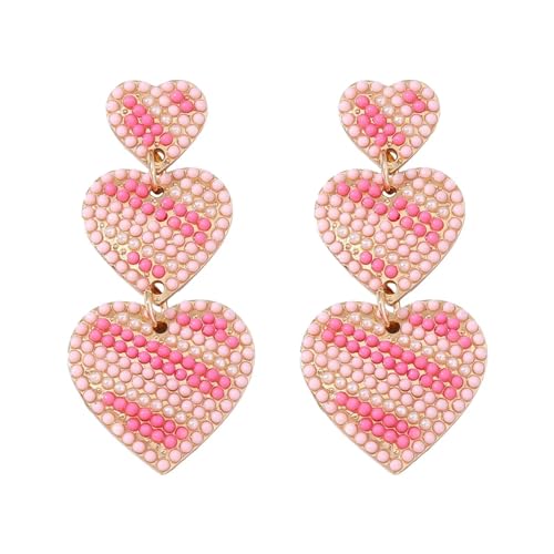 Belachick Hermoso Pendientes Aretes Mujeres Joyería Earrings Pendientes Retro Exagerados En Forma De Corazón De Perla A