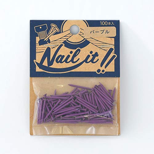 若井産業(Wakaisangyou) Nail it!!(ネイルイット)ストリングアート 釘 袋入 パープル 釘のサイズ 長さ:19mm 太さ:#17(約Φ1.47mm) 100本 NF10023