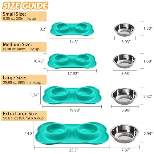 image for Hubulk Pet Dog Bowls 2 Stainless Steel Dog Bowl with No Spill Non-Skid