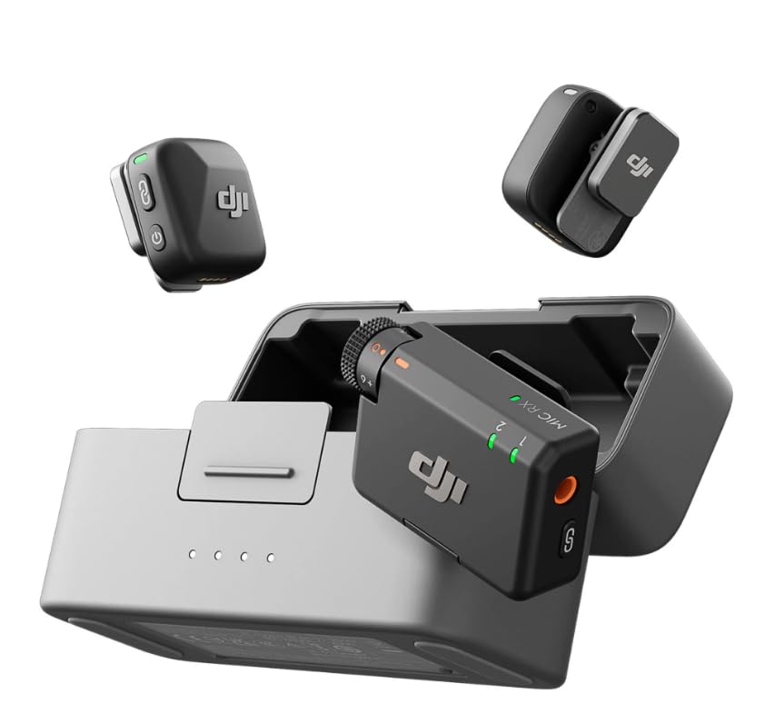 DJI Mini Dual Mic Wireless Lavalier Microphones with Charging Case-image-0