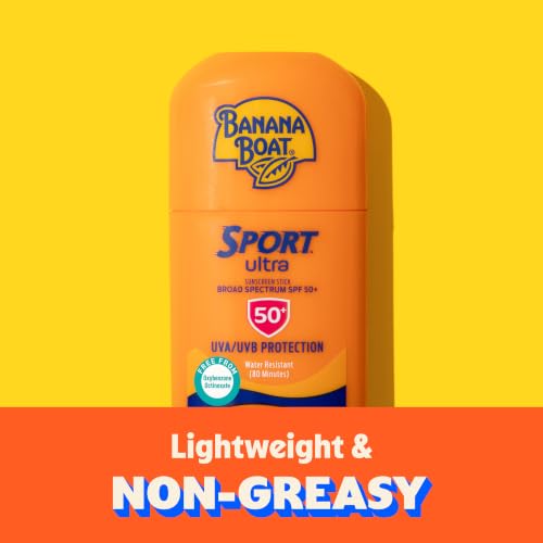 Image of Banana Boat Sport SPF 50 Sunscreen Stick, 1.5 oz | Travel size sunscreen for face and body, Water and sweat resistant, Easy application, UVA /UVB broad spectrum protection