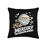Mercury the Menacing Mummy Halloween Planets Matching Throw Pillow